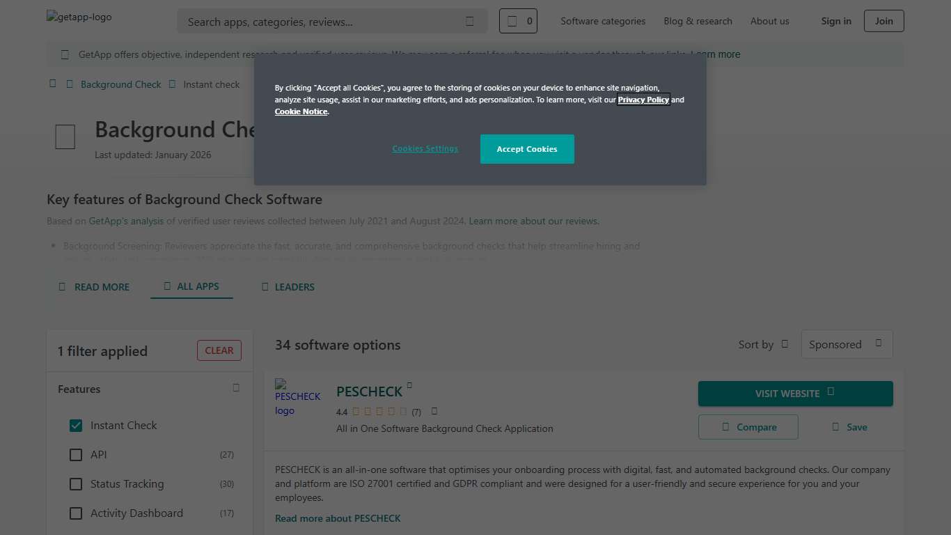 Best Background Check Software with Instant Check 2026 GetApp